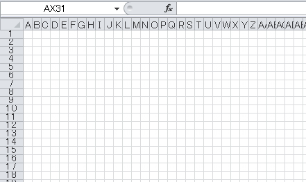 「Excelのシートを小さいマス目状に設定したイメージ